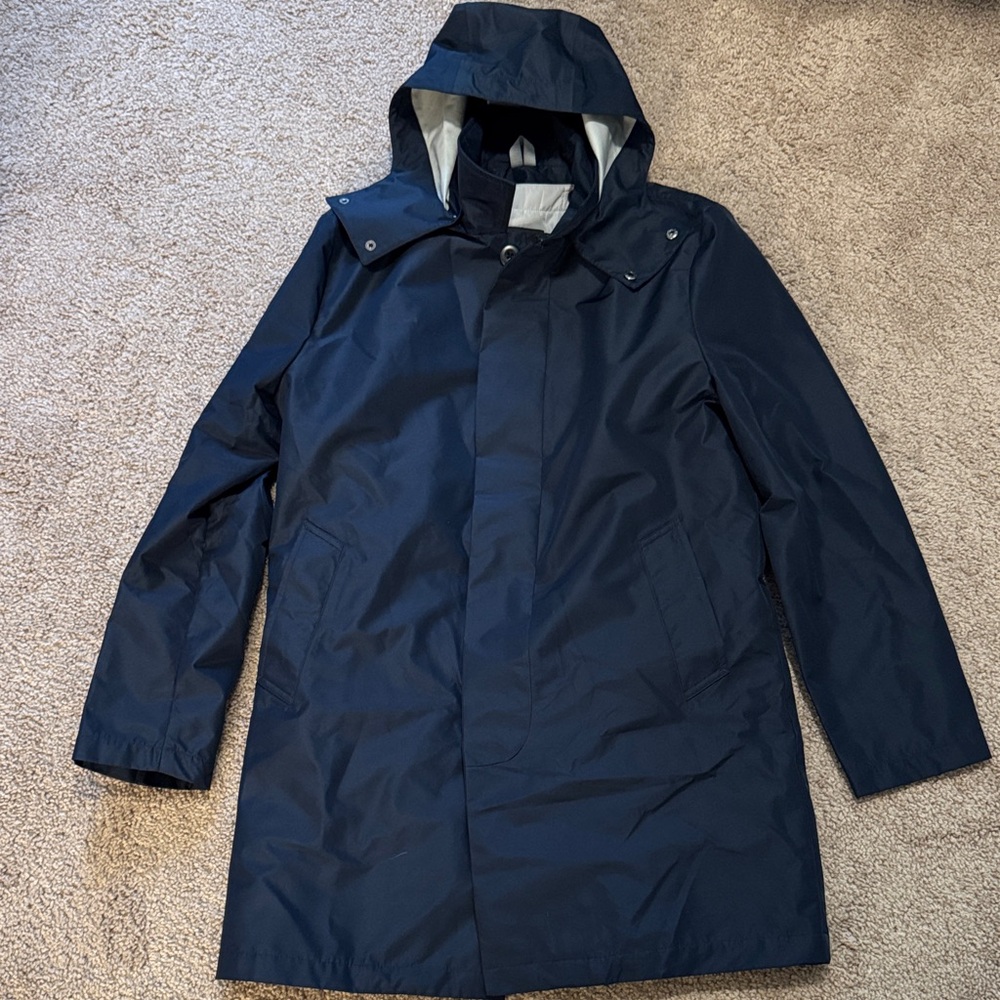 Express Navy Raincoat with Hood